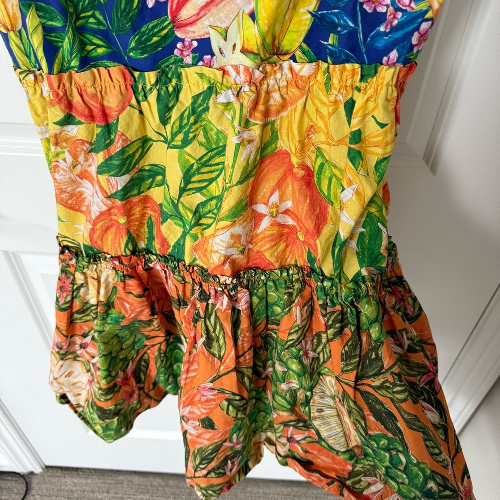 Farm Rio Caipirinha Tiered Cotton Mini Dress Size Large - Picture 4 of 9